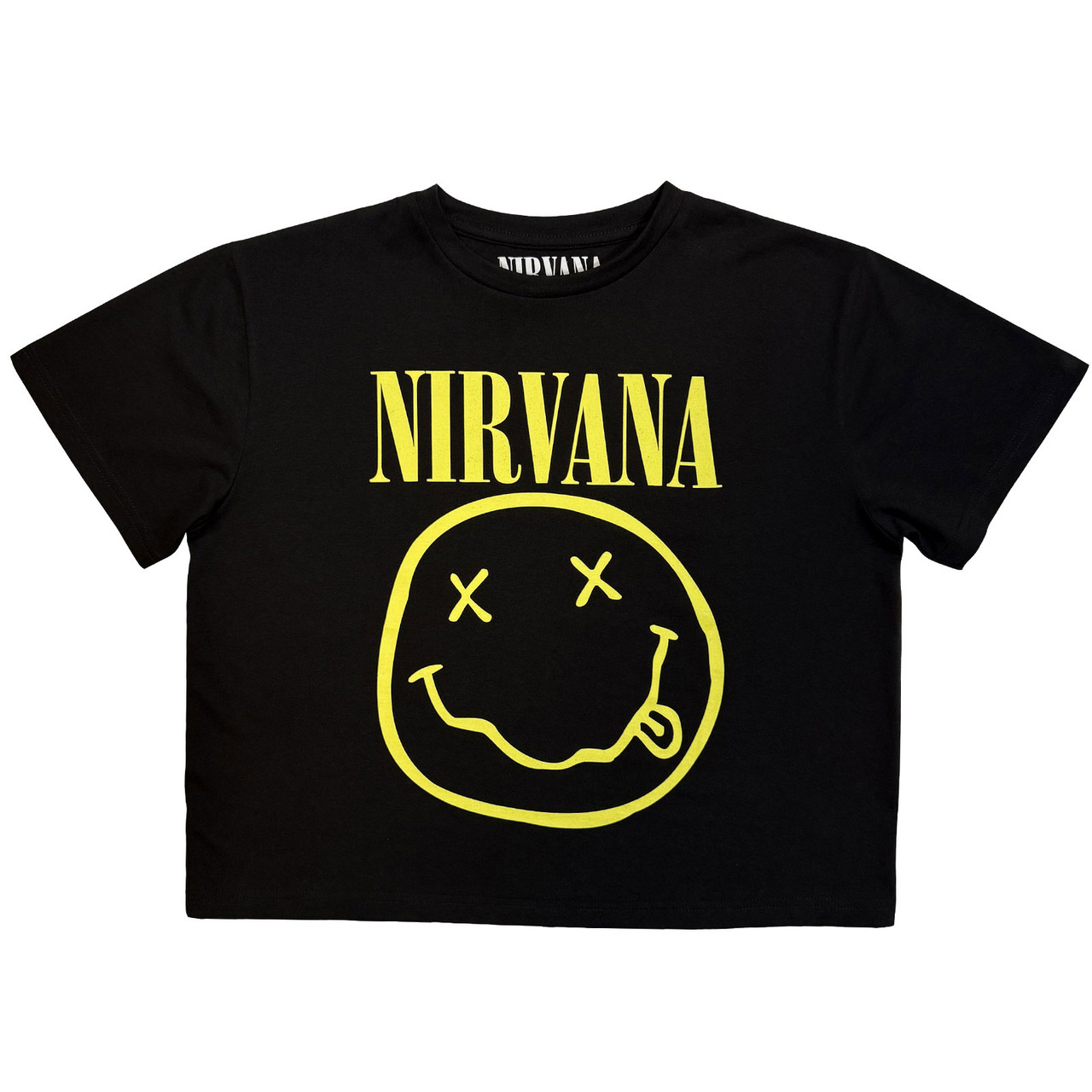 Nirvana - Yellow Happy Face Crop Top