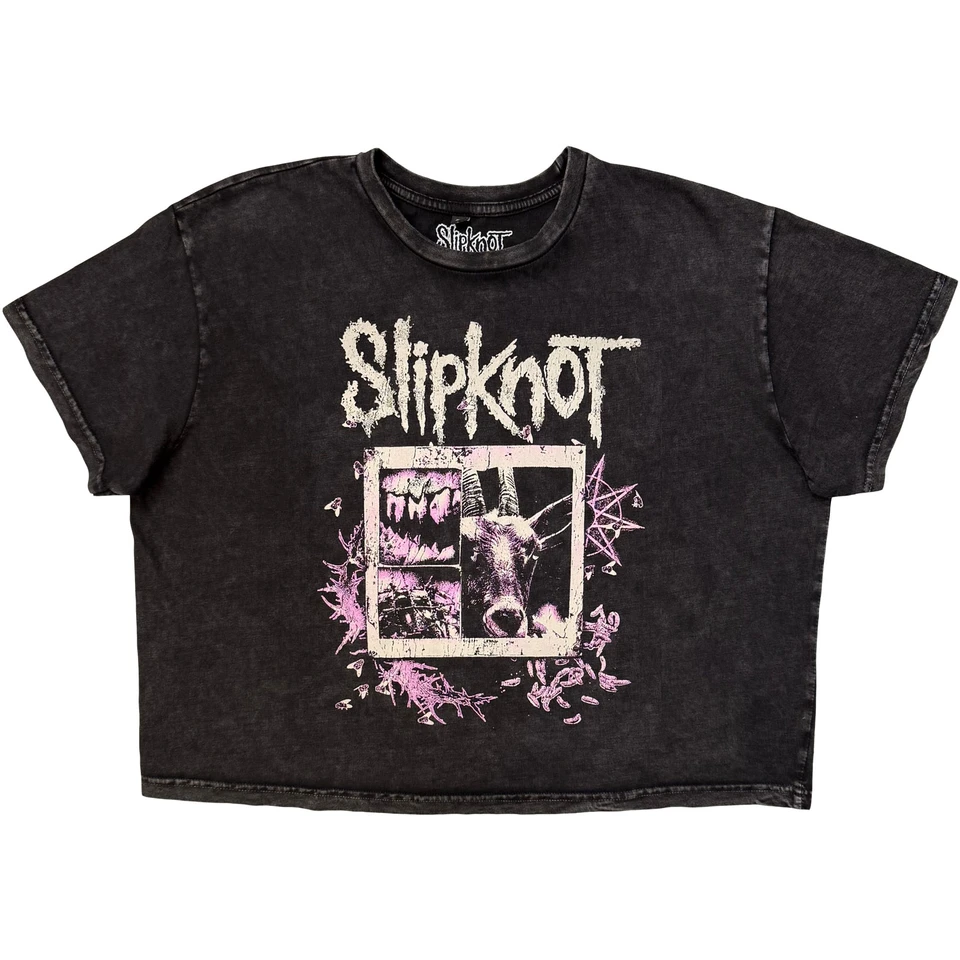 Slipknot - Stone Wash Crop Top: Butterfly Goatee