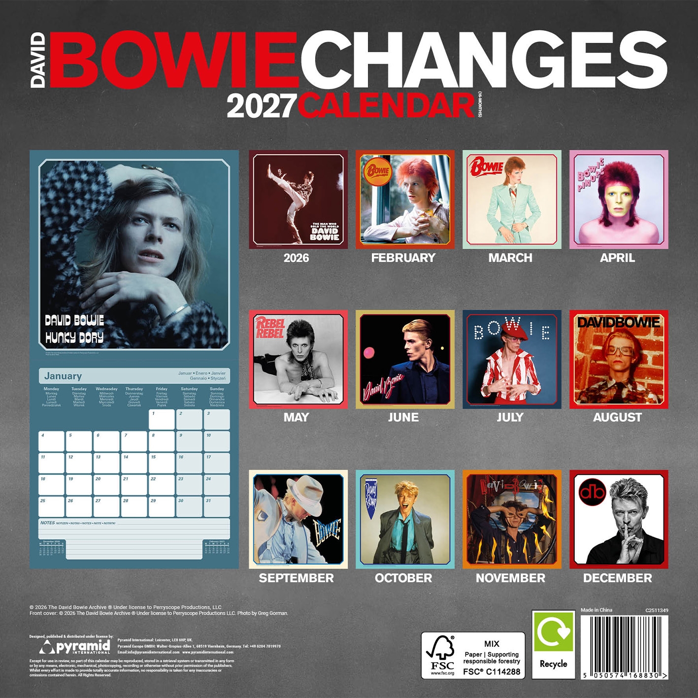 David Bowie - David Bowie Changes 2027 Calendar (16 Months) - image 3